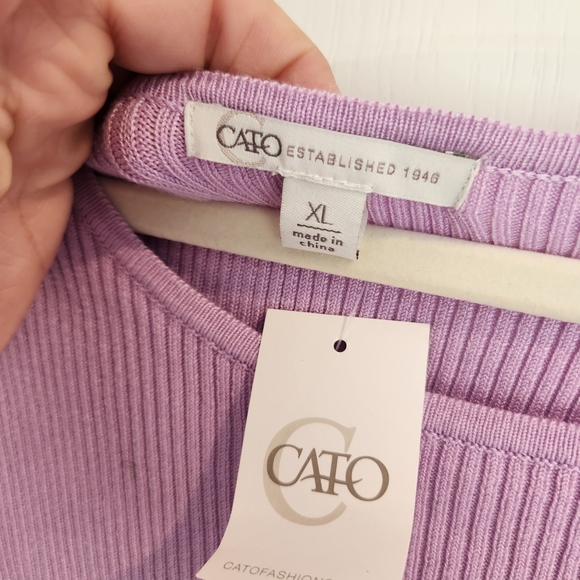 Cato Lilac Mesh Floral Sleeve Blouse Size XL BNWT - Picture 4 of 6